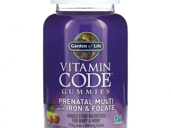 Garden of Life, Vitamin Code, жевательные таблетки для беременных, мультивитамины с железом и фолатом, вишневый лимонад, 90 жевательных таблеток