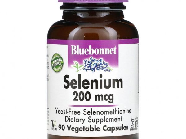 Bluebonnet Nutrition, Селен, бездрожжевой селенометионин, 200 мкг, 90 растительных капсул