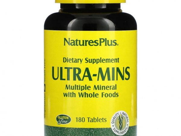 NaturesPlus, Ultra-Mins, мультиминералы с цельными продуктами, 180 таблеток