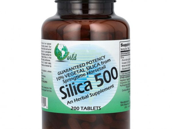 World Organic, Silica 500, 200 таблеток