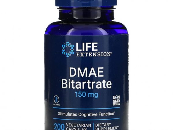 Life Extension, Битартрат ДМАЭ, 150 мг, 200 вегетарианских капсул