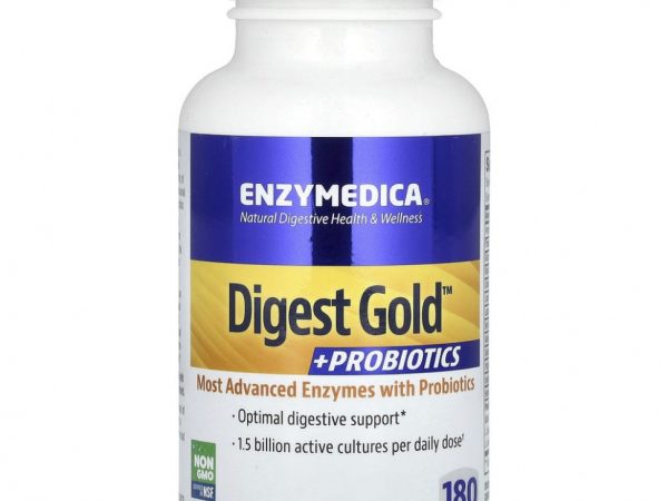 Enzymedica, Digest Gold, добавка с пробиотиками, 180 капсул