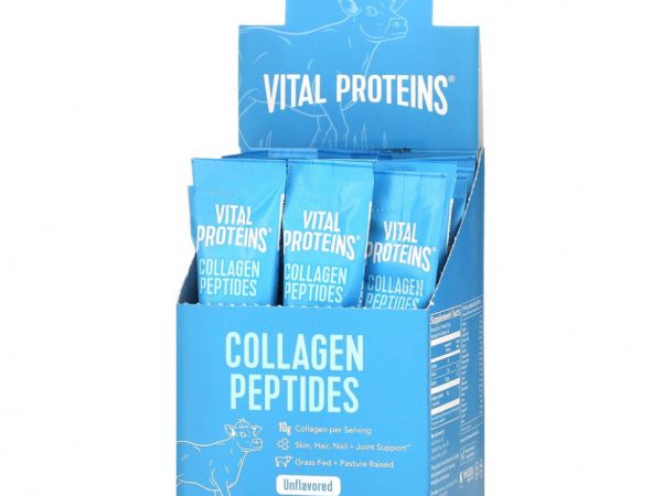 Vital Proteins, пептиды коллагена, без вкуса, 20 пакетиков, весом 10 г (0,35 унции) каждый