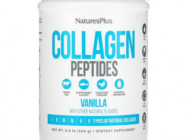 NaturesPlus, Пептиды коллагена, ваниль, 364 г (0,8 фунта)