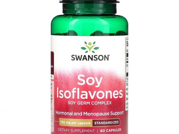 Swanson, Изофлавоны сои, 750 мг, 60 капсул