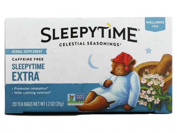 Celestial Seasonings, Велнес-чай Sleepytime Extra, без кофеина, 20 чайных пакетиков, 1,2 унции (35 г)