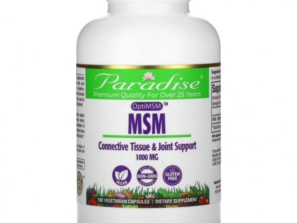 Paradise Herbs, МСМ, 1000 мг, 180 вегетарианских капсул