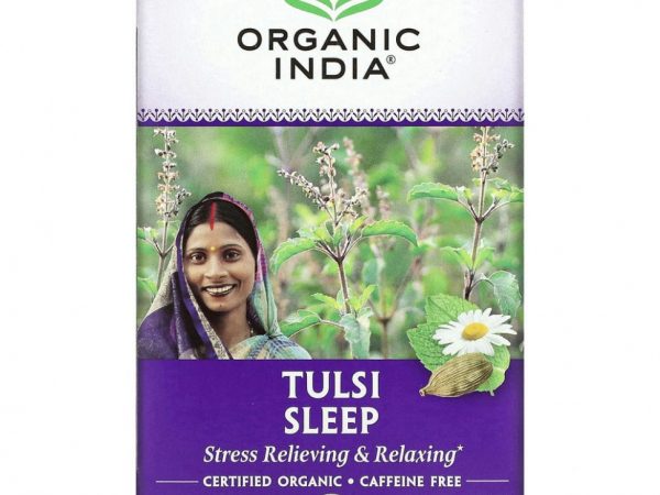 Organic India, Чай с тулси для сна, без кофеина, 18 пакетиков, 32,4 г (1,14 унции)