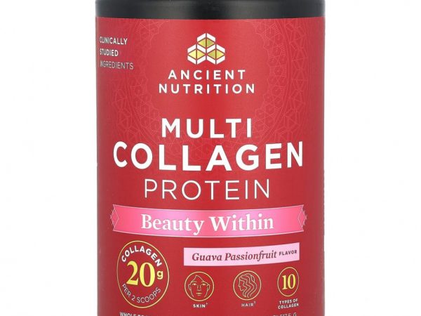 Dr. Axe / Ancient Nutrition, коллагеновый белок, красота внутри, гуава и маракуйя, 522 г (1,15 фунта)