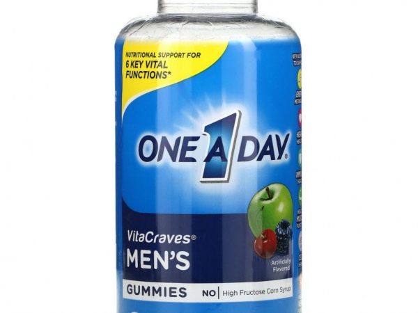 One-A-Day, Для мужчин, мультивитаминная и мультиминеральная добавка VitaCraves, с искусственными ароматизаторами, 170 жевательных таблеток