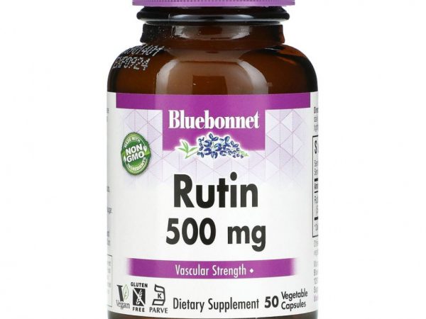 Bluebonnet Nutrition, рутин, 500 мг, 50 вегетарианских капсул