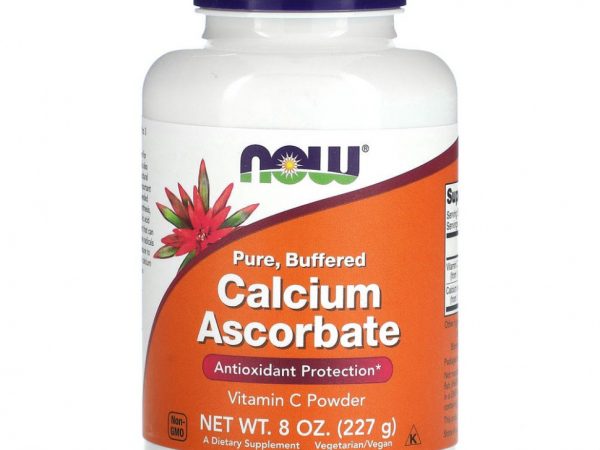 NOW Foods, чистый, буферизованный аскорбат кальция, порошок витамина С, 227 г (8 унций)