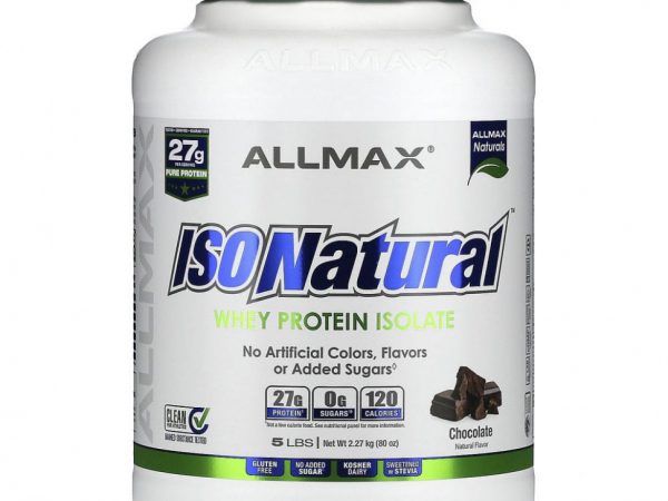 ALLMAX Nutrition, IsoNatural, 100% ультра-чистый изолят сывороточного белка, шоколадный, 5 фунтов