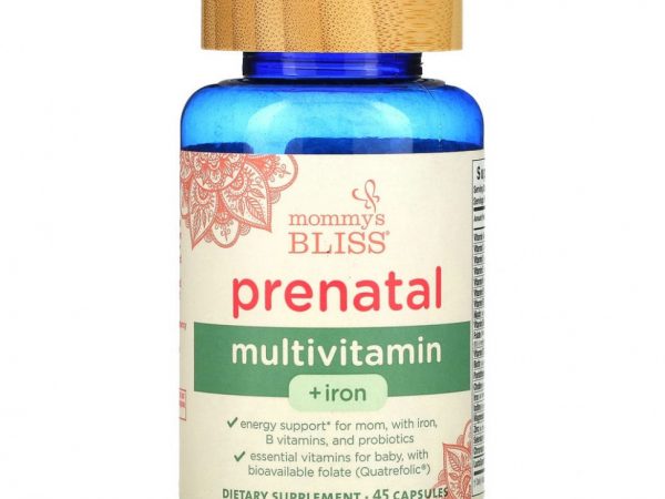Mommy's Bliss, пренатальные витамины с железом, 45 капсул