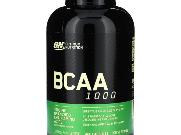 Optimum Nutrition, BCAA 1000 Caps, большая упаковка, 500 мг, 400 капсул