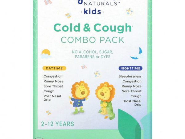 Hyland's, 4 Kids, средство от простуды и кашля, для детей от 2 до 12 лет, упаковка с 2 флаконами для дневного и ночного приема по 118 мл (4 жидк. унции)