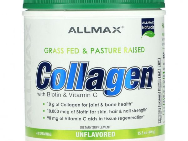 ALLMAX Nutrition, Экологически чистый коллаген с 10 000 мкг биотина + 90 мг витамина C, 440 г (15,5 унции)