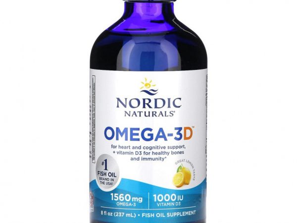 Nordic Naturals, Omega-3D, Lemon, 237 мл (8 жидких унций)