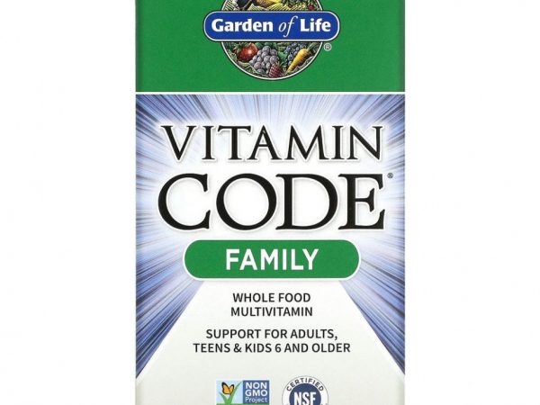 Garden of Life, Vitamin Code, мультивитамины из необработанных цельных продуктов для всей семьи, 120 вегетарианских капсул