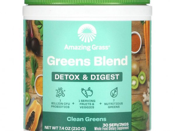 Amazing Grass, Green Superfood, детоксикация и поддержка пищеварения,210 г (7,4 унции)