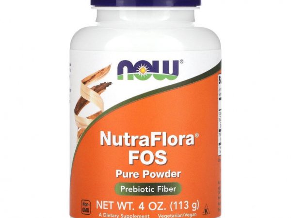 NOW Foods, NutraFlora, ФОС (фруктоолигосахарид), чистый порошок, 113 г (4 унции)