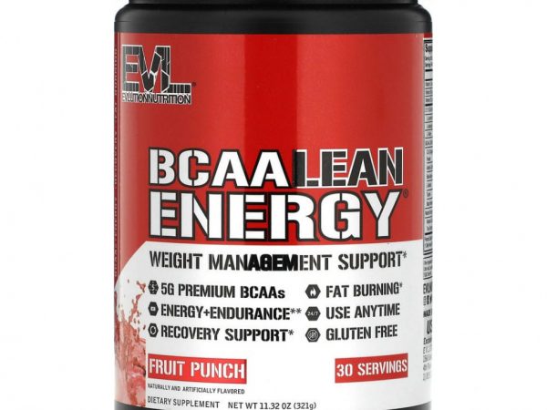 EVLution Nutrition, BCAA LEAN ENERGY, фруктовый пунш, 321 г (11,32 унции)