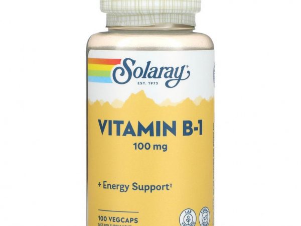 Solaray, витамин В1, 100 мг, 100 капсул VegCaps