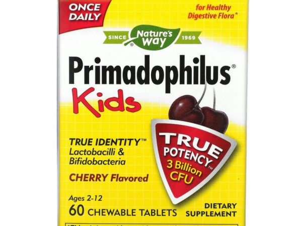 Nature's Way, Primadophilus для детей со вкусом вишни, 60 жевательных таблеток