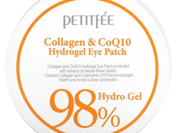 Petitfee, Патчи для глаз с коллагеном и гидрогелем CoQ10, 60 шт, 1,4 г каждый