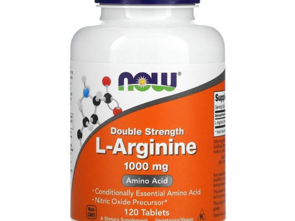 NOW Foods, L-аргинин, двойная концентрация, 1000 мг, 120 таблеток