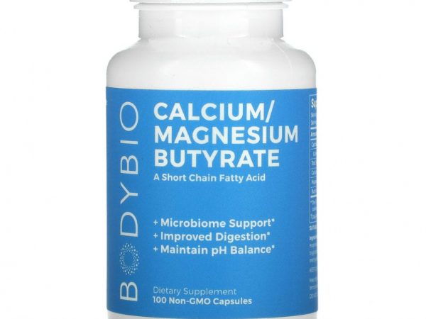 BodyBio, Бутират кальция / магния, 100 капсул без ГМО
