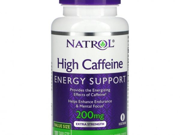Natrol, Высокоэффективный кофеин, 200 мг, 100 таблеток