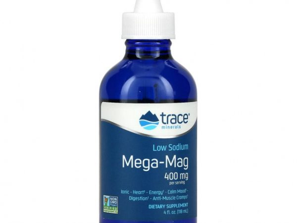 Trace Minerals ®, Mega-Mag с низким содержанием натрия, 400 мг, 118 мл (4 жидк. унции)
