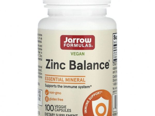 Jarrow Formulas, Zinc Balance, 100 вегетарианских капсул
