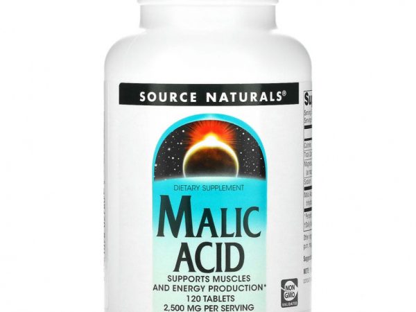 Source Naturals, яблочная кислота, 2500 мг, 120 таблеток