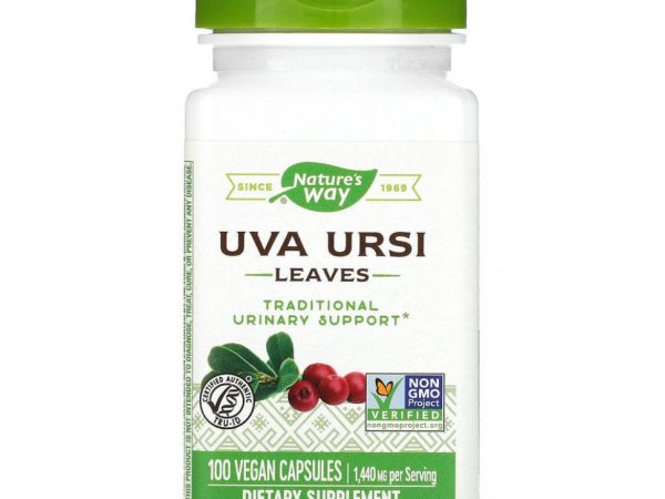 Nature's Way, Толокнянка обыкновенная (Uva Ursi), листья, 480 мг, 100 веганских капсул