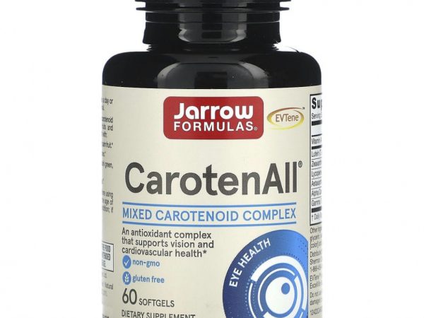 Jarrow Formulas, CarotenALL, комплекс из смеси каротиноидов, 60 капсул