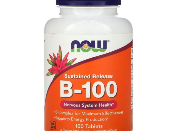 NOW Foods, В-100, длительного высвобождения, 100 таблеток
