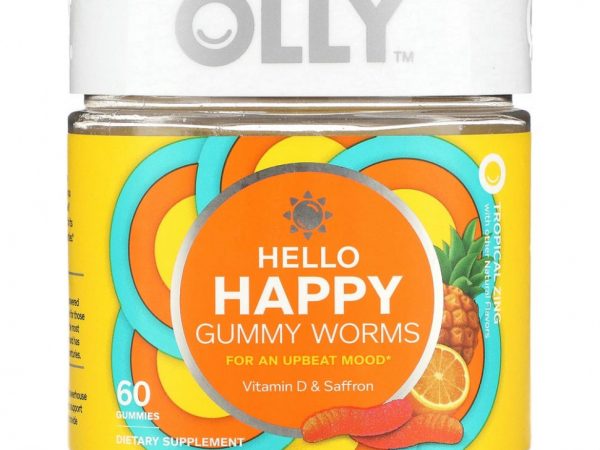 OLLY, Hello Happy, жевательные мармеладки, тропический зинг, 60 жевательных таблеток