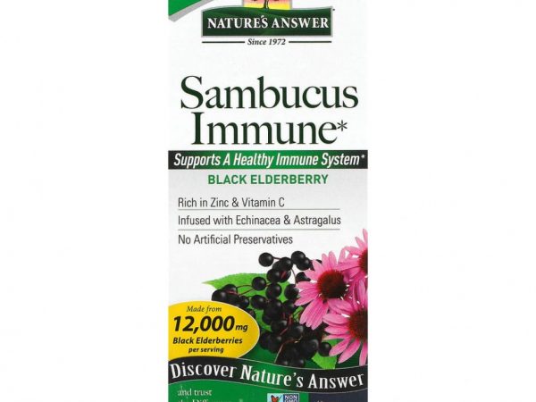 Nature's Answer, Sambucus Immune, настой эхинацеи и астрагала, 12 000 мг, 120 мл (4 жидких унции)