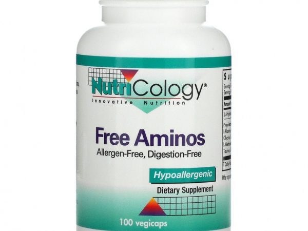 Nutricology, аминокислоты в свободной форме, 100 растительных капсул