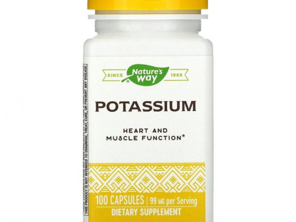 Nature's Way, калий, 99 мг, 100 капсул