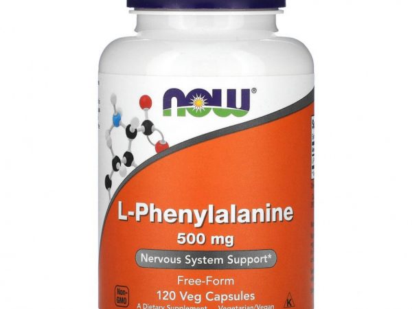 NOW Foods, L-фенилаланин, 500 мг, 120 вегетарианских капсул