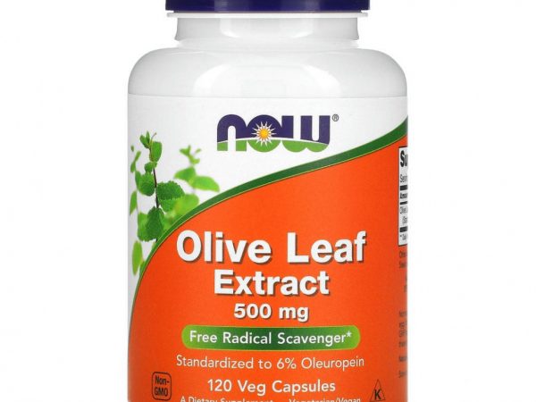 NOW Foods, экстракт из листьев оливкового дерева, 500 мг, 120 вегетарианских капсул
