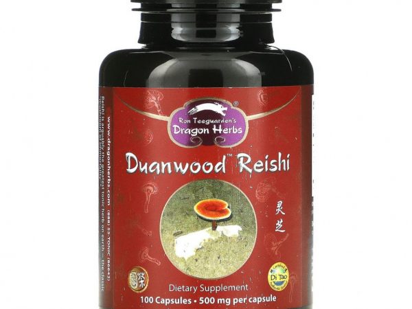 Dragon Herbs, Duanwood Reishi, 500 мг, 100 вегетарианских капсул