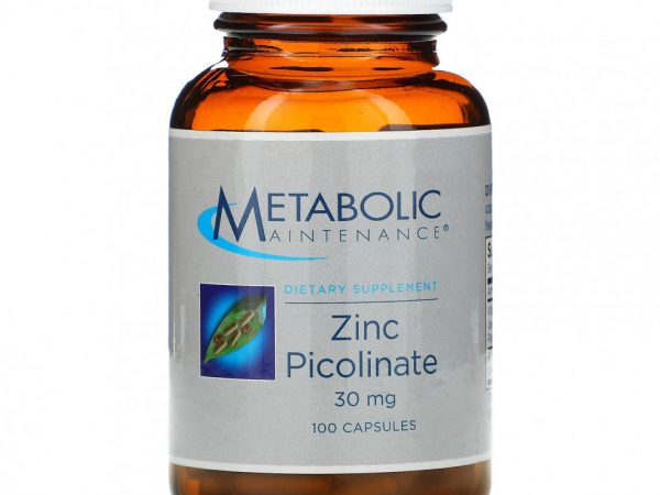 Metabolic Maintenance, Пиколинат цинка, 30 мг, 100 капсул