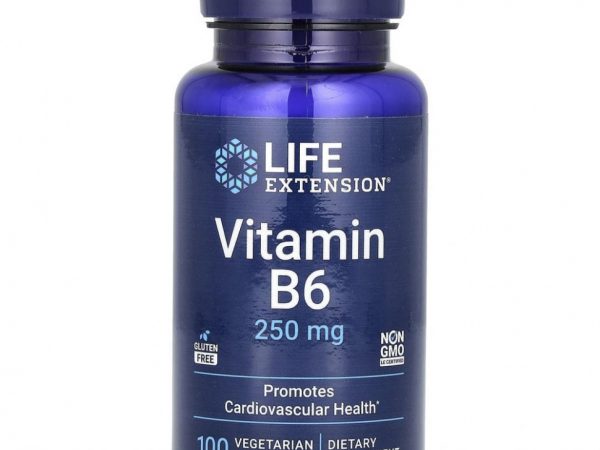 Life Extension, витамин B6, 250 мг, 100 вегетарианских капсул