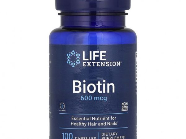Life Extension, биотин, 600 мкг, 100 капсул