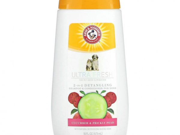 Arm & Hammer, 2-в-1 шампунь и кондиционер для распутывания волос, с огурцом и опунцией, 473 мл (16 жидк. Унций)