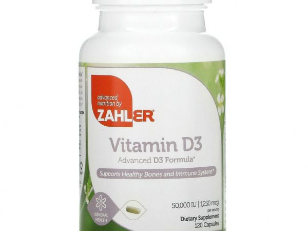 Zahler, Витамин D3, 50 000 МЕ, 120 капсул